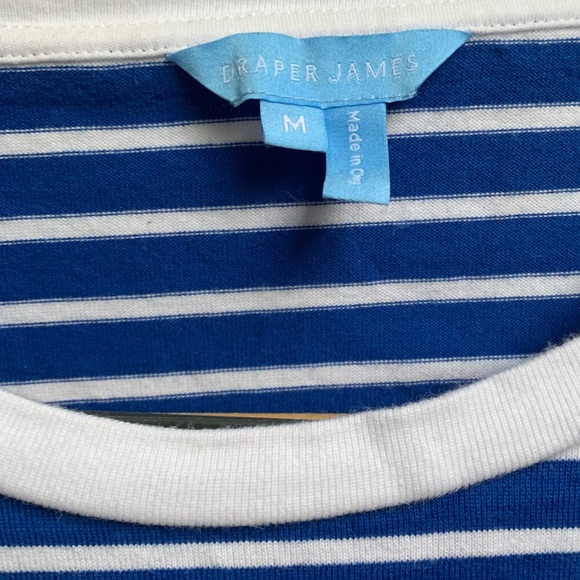 Draper James Tie Waist T-Shirt Dress in Blue Nautical Stripe - Picture 6 of 8